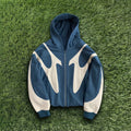Y2K Cyber Curve Two-Tone Zip Sweatshirt