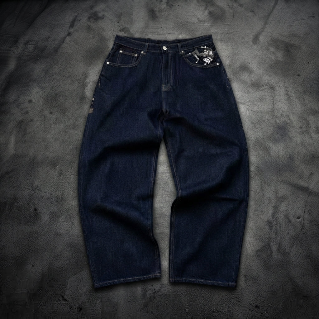 FLORAL EMBROIDERY DENIM