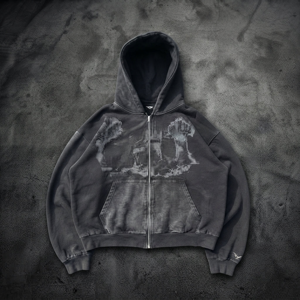 CASTLE GRAPHIC ZIP-UP HOODIE