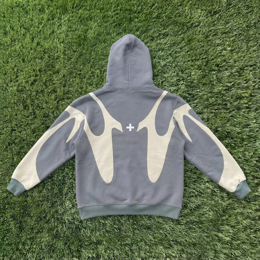 Y2K Cyber Curve Two-Tone Zip Sweatshirt